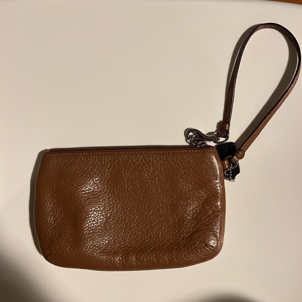Coach Brown Leather Wristlet - Picture 2 of 2